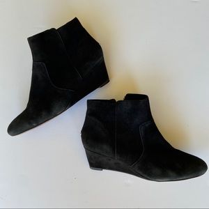 Coach black suede women’s ankle wedge boots 8.5B